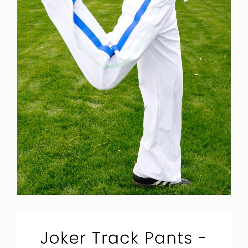 Tiger Friday “Joker” Kids White track pants with Blue Accent